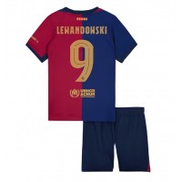 Barcelona Robert Lewandowski #9 Replika babykläder Hemmaställ Barn 2024-25 Kortärmad (+ korta byxor)